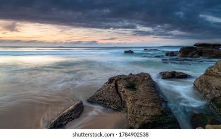 Sunrise At The Seaside From Caves Beach In The City Of Lake Macquarie, Hunter Region, NSW, Australia.