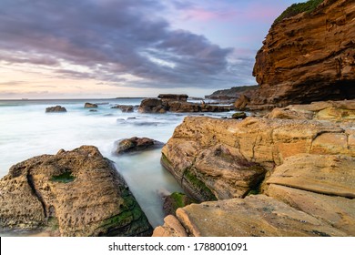 Sunrise At The Seaside From Caves Beach In The City Of Lake Macquarie, Hunter Region, NSW, Australia.