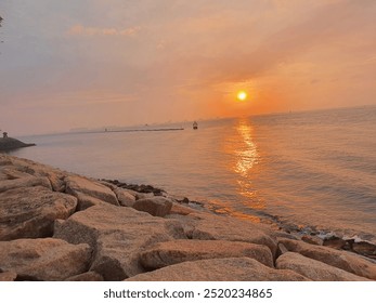 Sunrise at Sentosa Cove Singapore is a breathtaking experience, Cotton wool cloud ,Buttermilk cloud or called Cirrocumulus clouds - Powered by Shutterstock