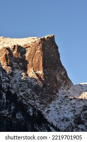 Sunrise And Shadows Hit The Snow-dusted North Face Of Hallett Peak Along The Continental Divide - Rocky Mountain National Park, Colorado, USA