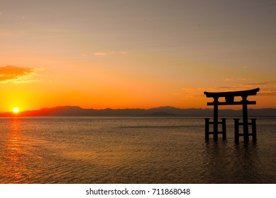 Sunrise At Shirahige Shrine