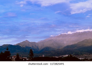 Sunrise Shot Of Farallones Mountains In Cali, Colombia. Looking At Pico De Loro Mountain.