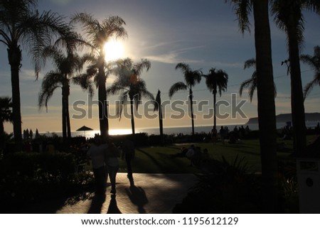 Sunrise and silhouette of Sandiego