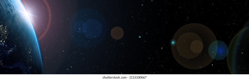 SUNRISE IN SPACE BACKGROUND. Elements of this image furnished by NASA