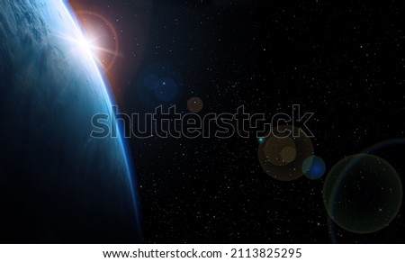 SUNRISE IN SPACE. Elements of this image furnished by NASA 