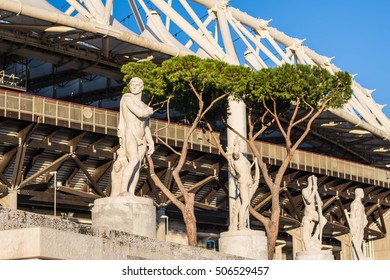 Sunrise At Stadio Dei Marmi, Foro Italico, With View Of Stadio Olimpico, Rome