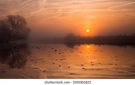 Sunrise Teufelsmoor Near Worpswede Bremen Stock Photo Edit Now 1050301823