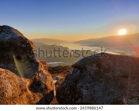 Similar – Image, Stock Photo Midnight sunbath by the fjord