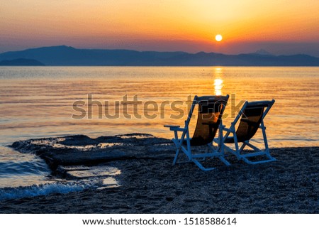 Similar – Image, Stock Photo sunbeds Relaxation Calm