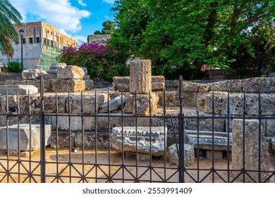 Sunrise view of ancient ruins of Rhodes town in Greece. - Powered by Shutterstock