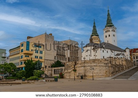 Sunrise view of Andrej Hlinka square in Zilina, Slovakia.IMAGE