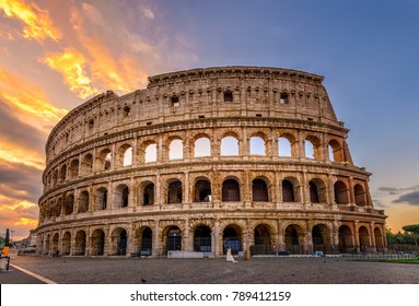 Sunrise view of Colosseum in Rome, Italy. Rome architecture and landmark. Rome Colosseum is one of the main attractions of Rome and Italy - Shutterstock ID 789412159