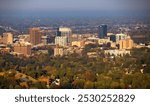 Sunrise view of downtown Boise, Idaho and the foothills