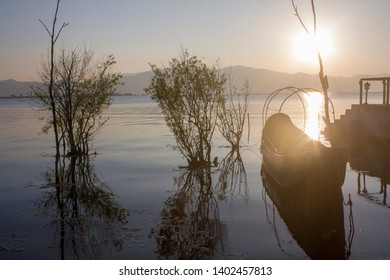 The Sunrise View Of Erhai Lake Of Dali Yunnan China. 
Erhai Lake,  Is An Alpine Fault Lake In Yunnan Province, The Name Means 