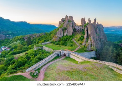 Sunrise view of old fortress in Belogradchik, Bulgaria