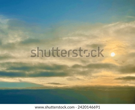 Sunrise view on the plane