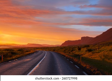 Sunrise View from ring road around Iceland, WestFjords