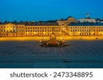 Sunrise view of the senate square in front of the Helsinki cathedral, Finland..