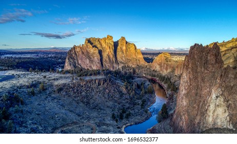 Sunrise view of Smith Rock near Bend, Oregon - Shutterstock ID 1696532377