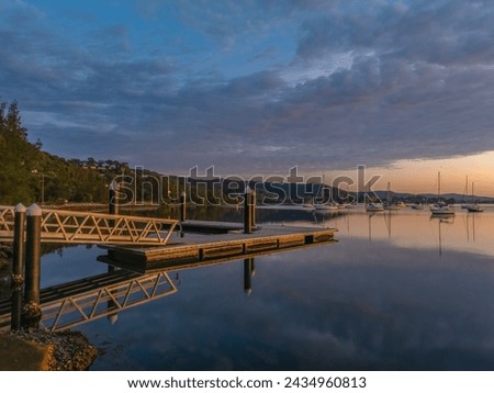 Sunrise waterscape over Brisbane Water at Koolewong on the Central Coast, NSW, Australia.