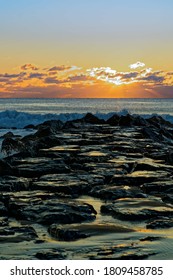 Sunrise Waves Crashing Asbury Park Beach