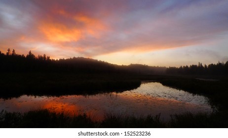 Sunrise In Wetland Of Algonquin Park In Ontario, Canada