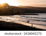 Sunset above beach of Las Palmas, Gran Canaria, Spain