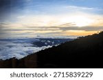 Sunset Above the Clouds on Mount Kinabalu, Borneo, Malaysia