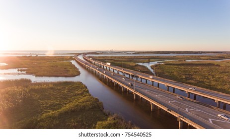 Sunset Above The Eastern Shore And Mobile Bay