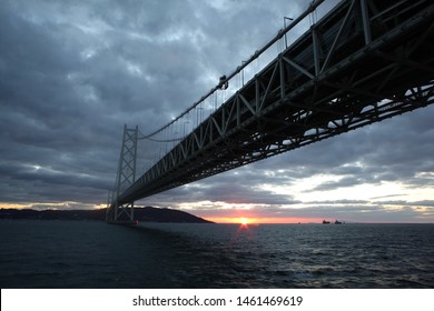 The Sunset of Akashi Kaikyo Bridge near Kobe - Shutterstock ID 1461469619