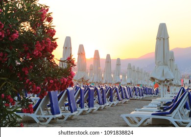 Sunset At Alanya Beach, Alanya, Turkey