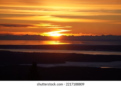 Sunset In Alaska During Summer