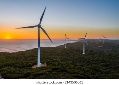 Sunset in Albany Western Australia near the wind farms - Shutterstock ID 2143506361
