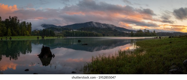 Sunset At Alder Lake, Washington