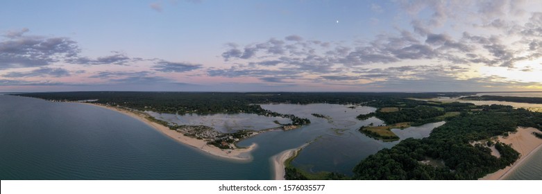 Sunset Along The Beach At Towd Point In Southampton, Long Island, New York.