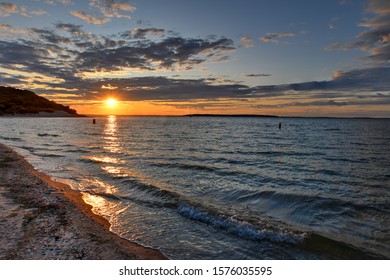 Sunset Along The Beach At Towd Point In Southampton, Long Island, New York.