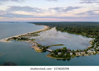 Sunset Along The Beach At Towd Point In Southampton, Long Island, New York.