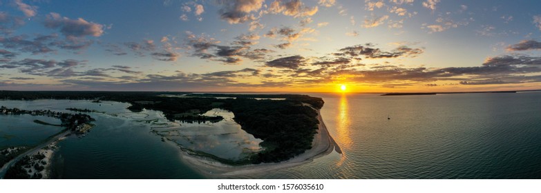 Sunset Along The Beach At Towd Point In Southampton, Long Island, New York.