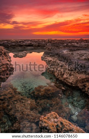 Sunset among the rocks