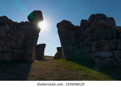 Sunset Among Stones In Hattusha Corum Turkey