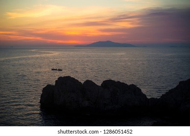 Sunset In Anacapri In Capri Italy