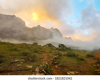 Sunset In Andringitra Mountains During The Hike In Ambalavao District, Madagascar