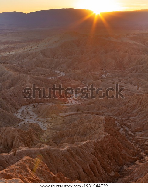 Sunset in Anza Borrego State Park as viewed from Font\'s\
Point. 