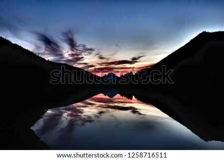 Similar – Foto Bild Bietschorn mountain peak at sunrise