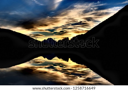 Similar – Foto Bild Bietschorn mountain peak at sunrise