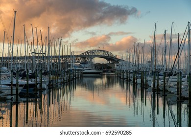 Sunset In Auckland Harbour