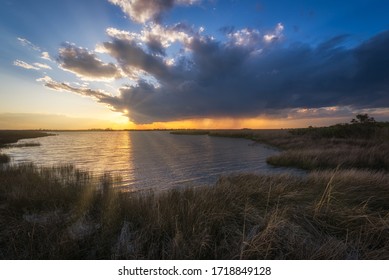 Sunset At Back Bay National Wildlife Refuge In Virginia