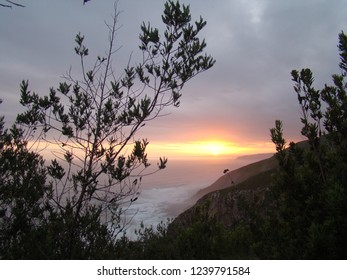 Sunset in the background.