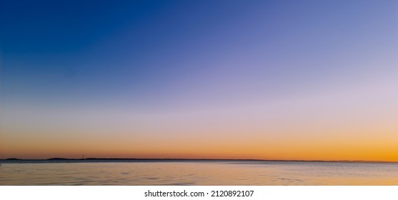 Sunset background afternoon on the beach blue and yellow degrade clean sky