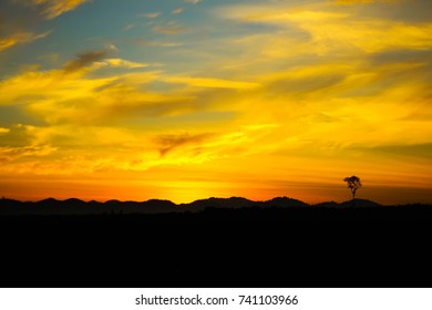 sunset background with soft focus